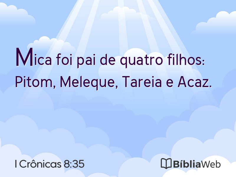 I Crônicas 8:35 em imagem para compartilhar