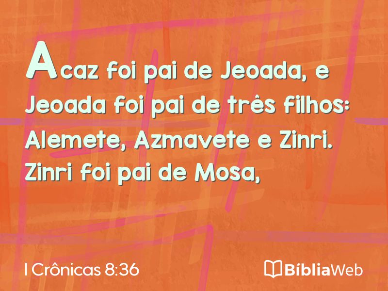 I Crônicas 8:36 em imagem para compartilhar