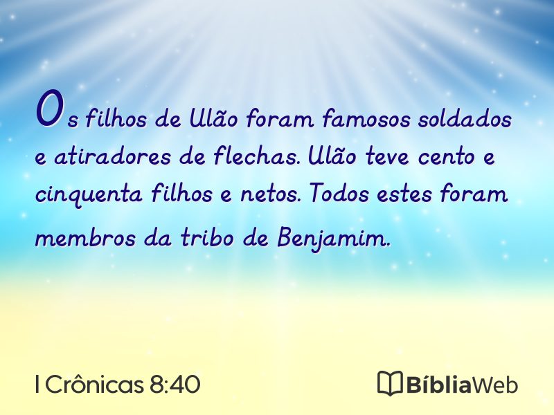 I Crônicas 8:40 em imagem para compartilhar
