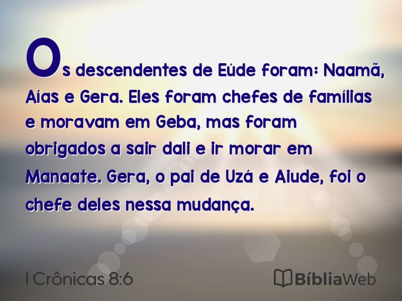 I Crônicas 8:6 em imagem para compartilhar