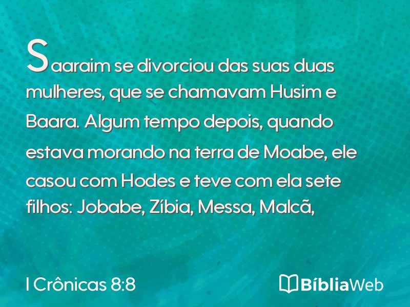 I Crônicas 8:8 em imagem para compartilhar