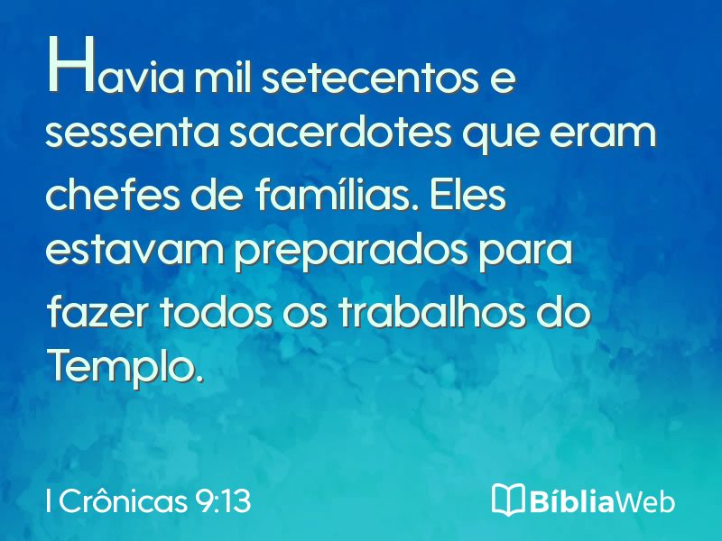 I Crônicas 9:13 em imagem para compartilhar