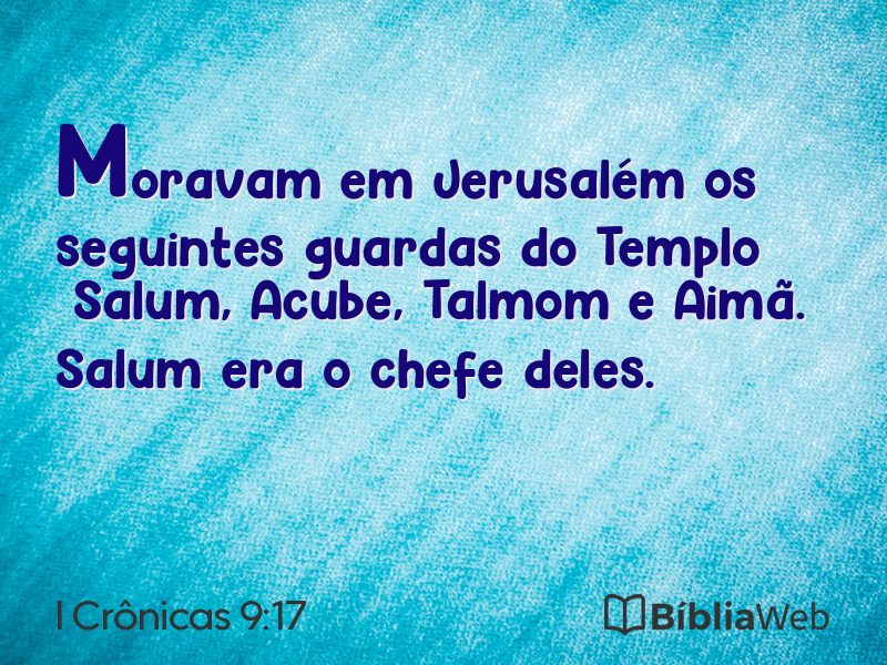 I Crônicas 9:17 em imagem para compartilhar