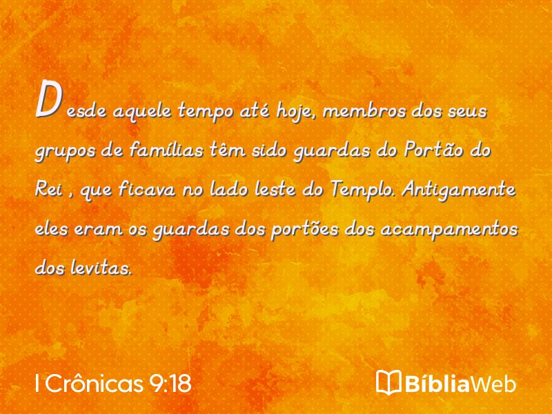I Crônicas 9:18 em imagem para compartilhar