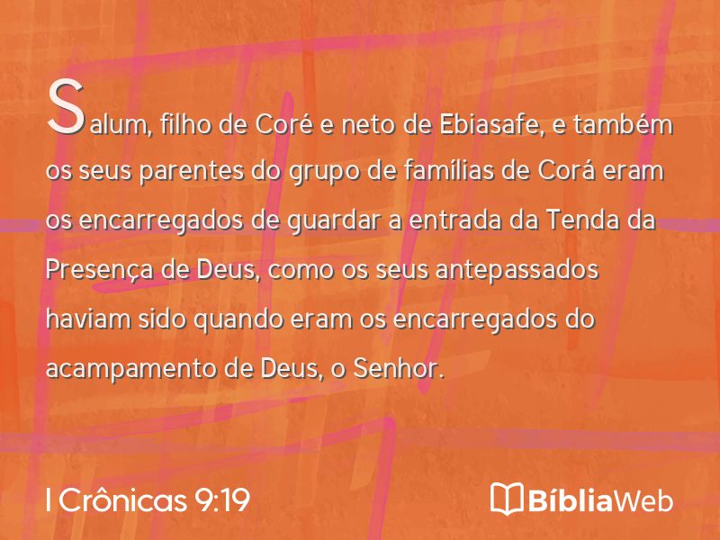 I Crônicas 9:19 em imagem para compartilhar