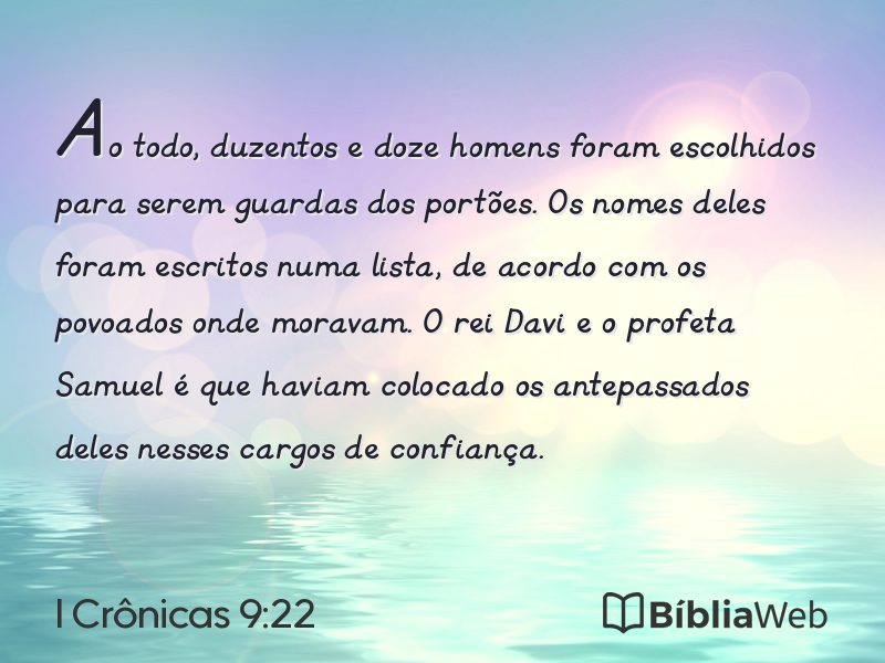 I Crônicas 9:22 em imagem para compartilhar