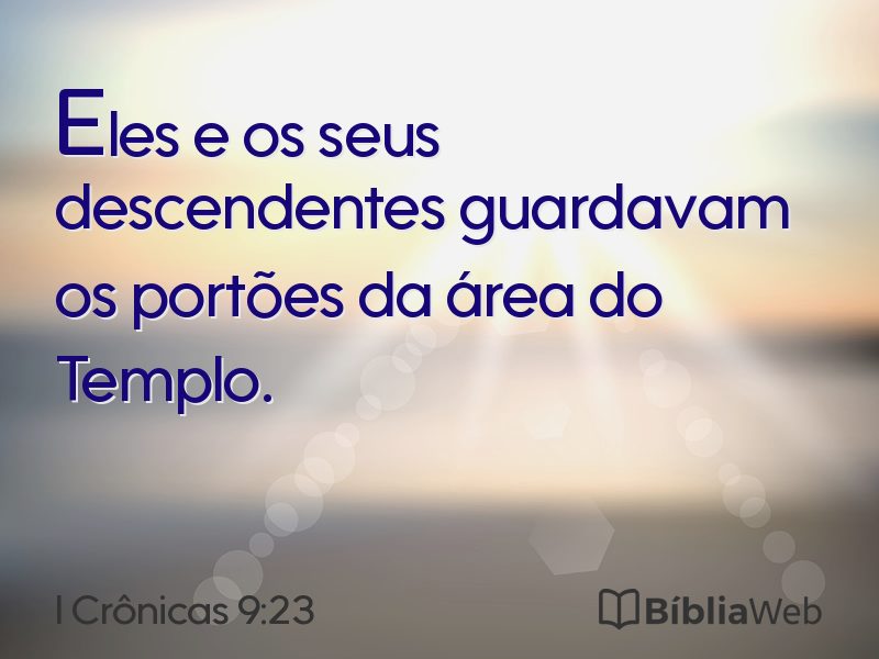 I Crônicas 9:23 em imagem para compartilhar