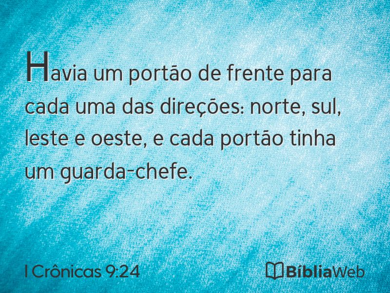 I Crônicas 9:24 em imagem para compartilhar