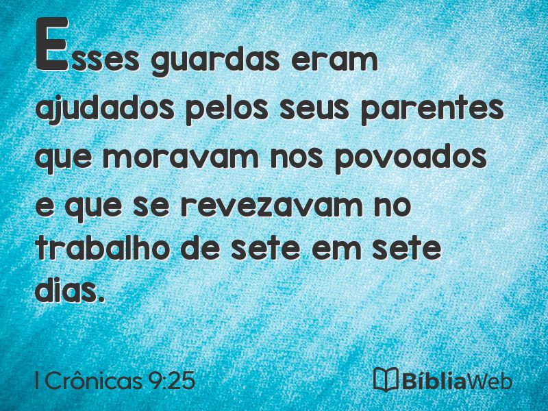 I Crônicas 9:25 em imagem para compartilhar