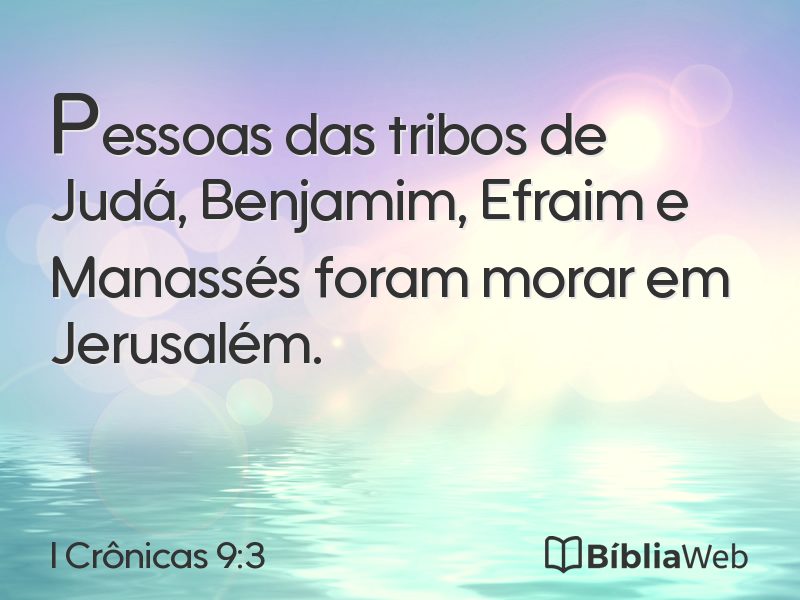 I Crônicas 9:3 em imagem para compartilhar