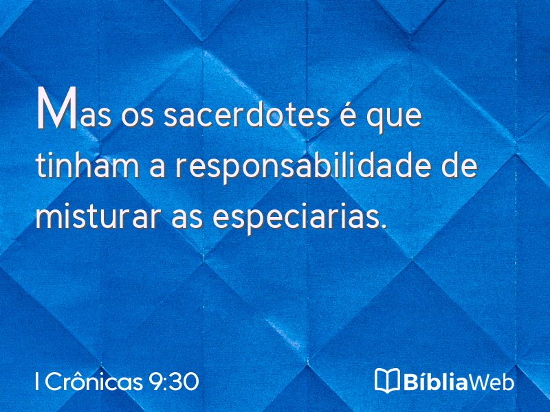 I Crônicas 9:30 em imagem para compartilhar