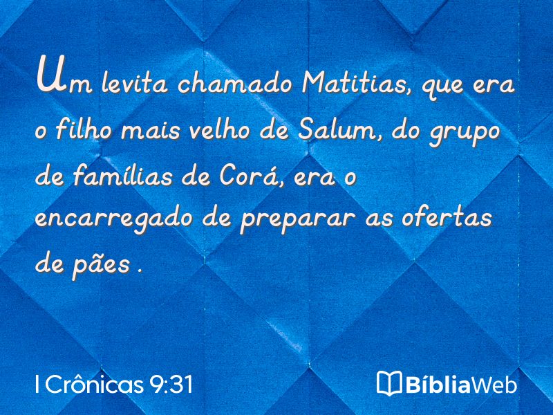 I Crônicas 9:31 em imagem para compartilhar