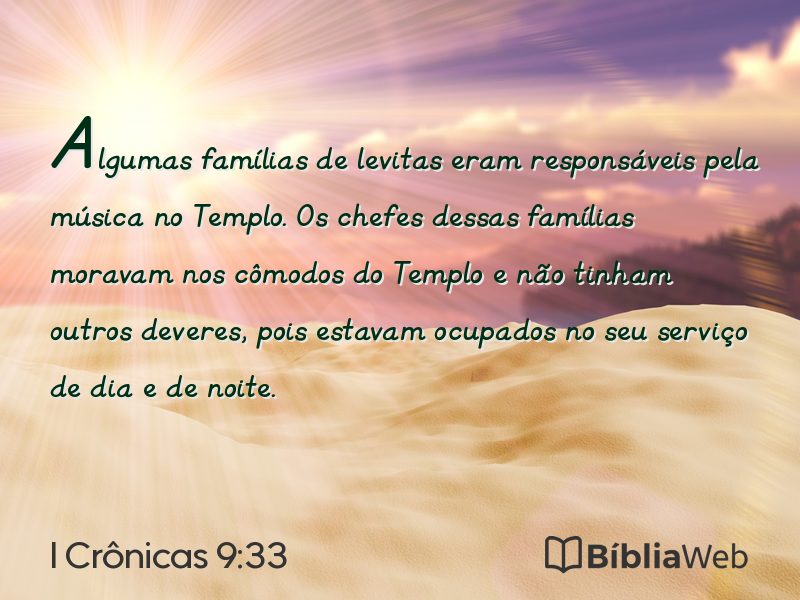 I Crônicas 9:33 em imagem para compartilhar