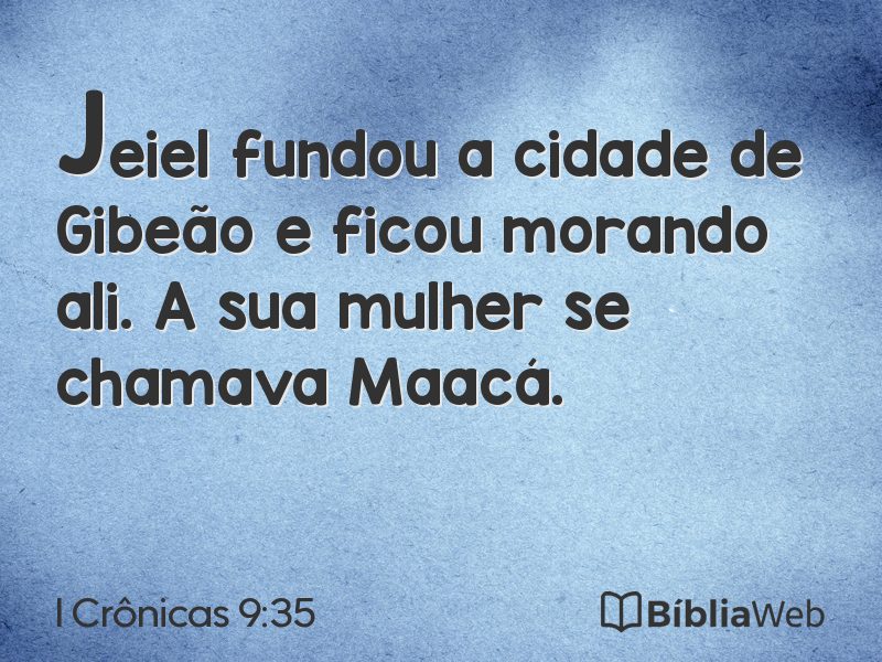 I Crônicas 9:35 em imagem para compartilhar
