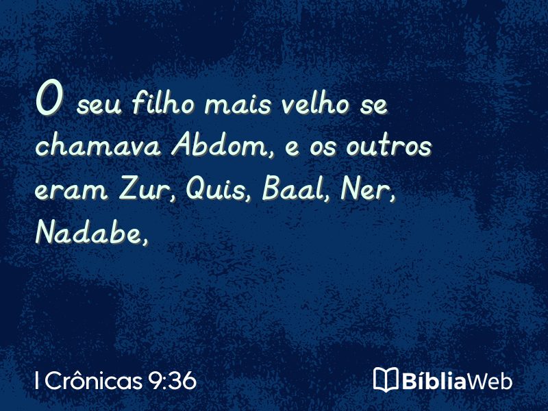 I Crônicas 9:36 em imagem para compartilhar