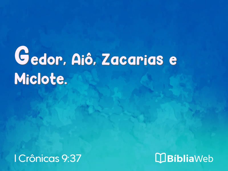 I Crônicas 9:37 em imagem para compartilhar