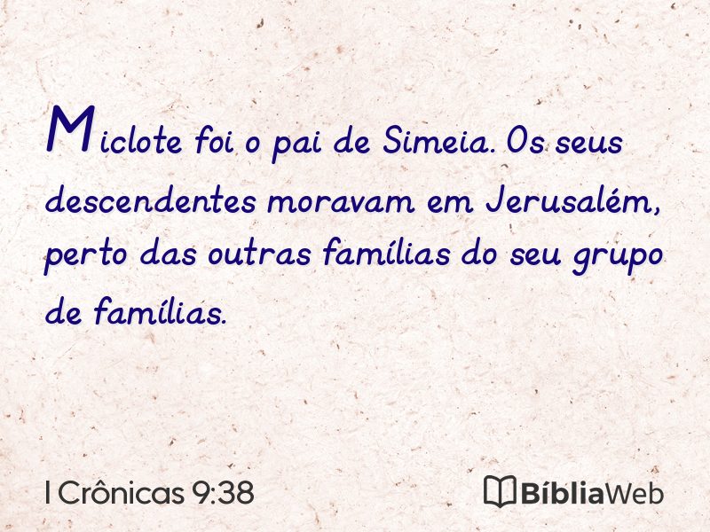 I Crônicas 9:38 em imagem para compartilhar