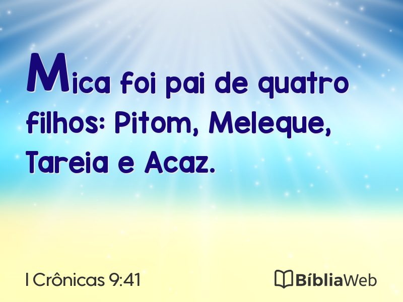 I Crônicas 9:41 em imagem para compartilhar