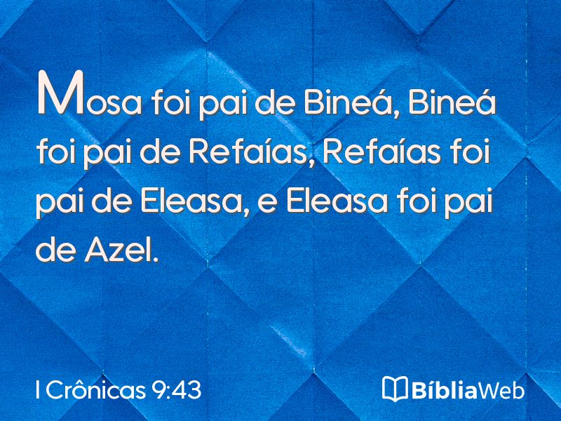 I Crônicas 9:43 em imagem para compartilhar