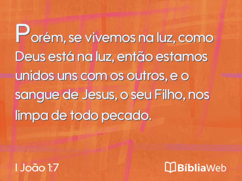 I João 1:7 em imagem para compartilhar