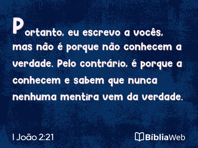 I João 2:21 em imagem para compartilhar