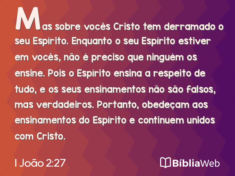 I João 2:27 em imagem para compartilhar
