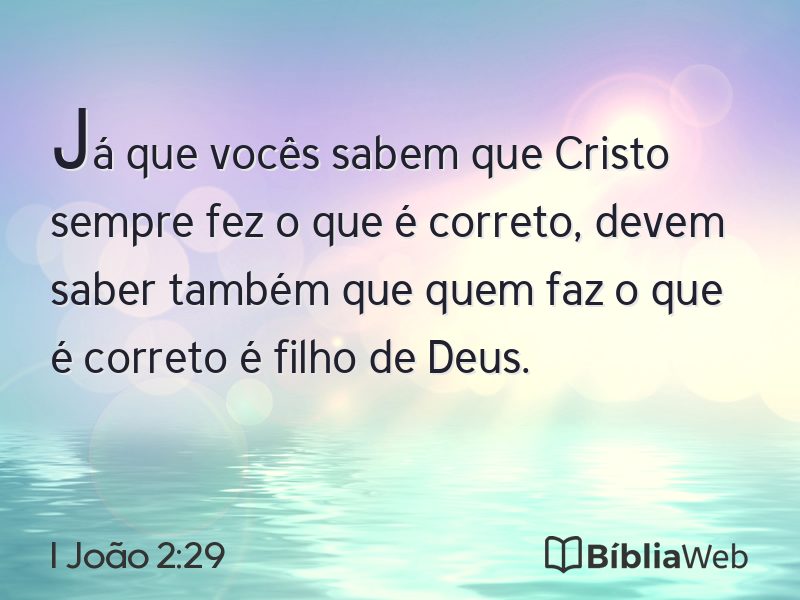 I João 2:29 em imagem para compartilhar