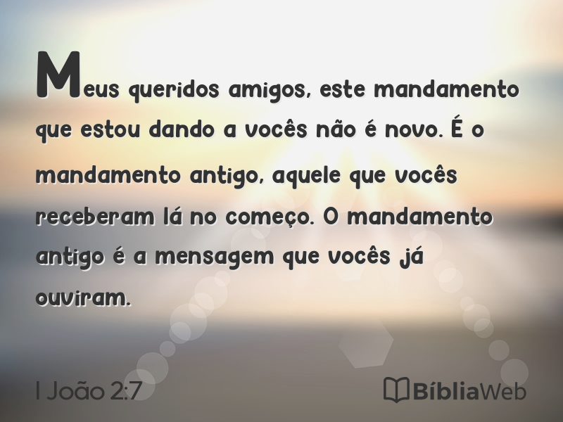 I João 2:7 em imagem para compartilhar