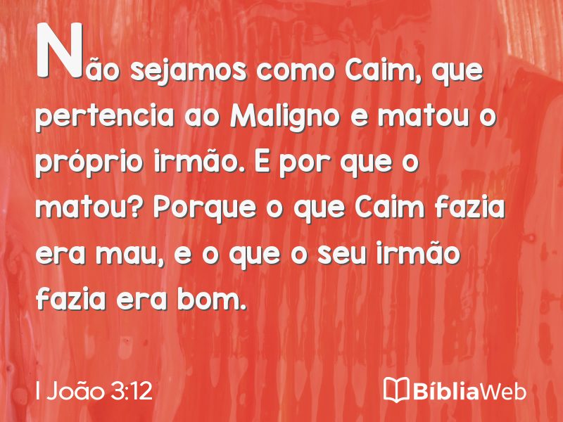 I João 3:12 em imagem para compartilhar