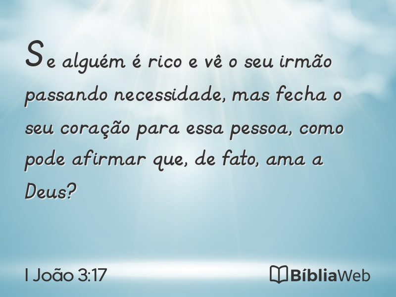 I João 3:17 em imagem para compartilhar
