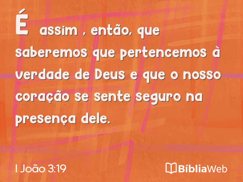 I João 3:19 em imagem para compartilhar