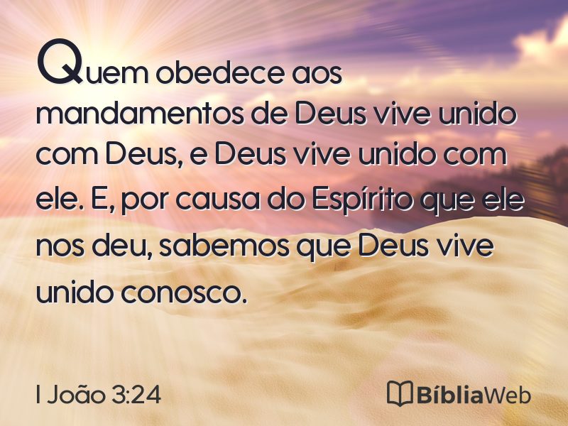 I João 3:24 em imagem para compartilhar