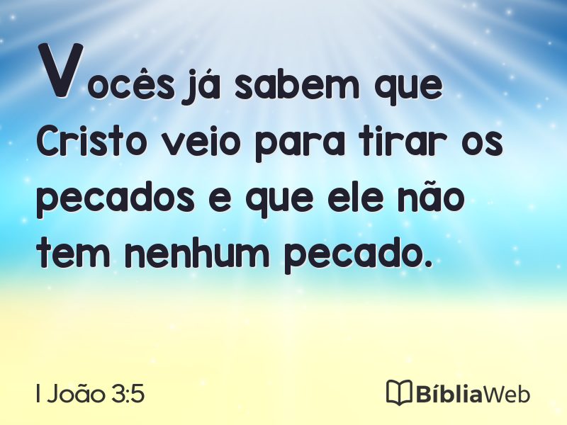 I João 3:5 em imagem para compartilhar