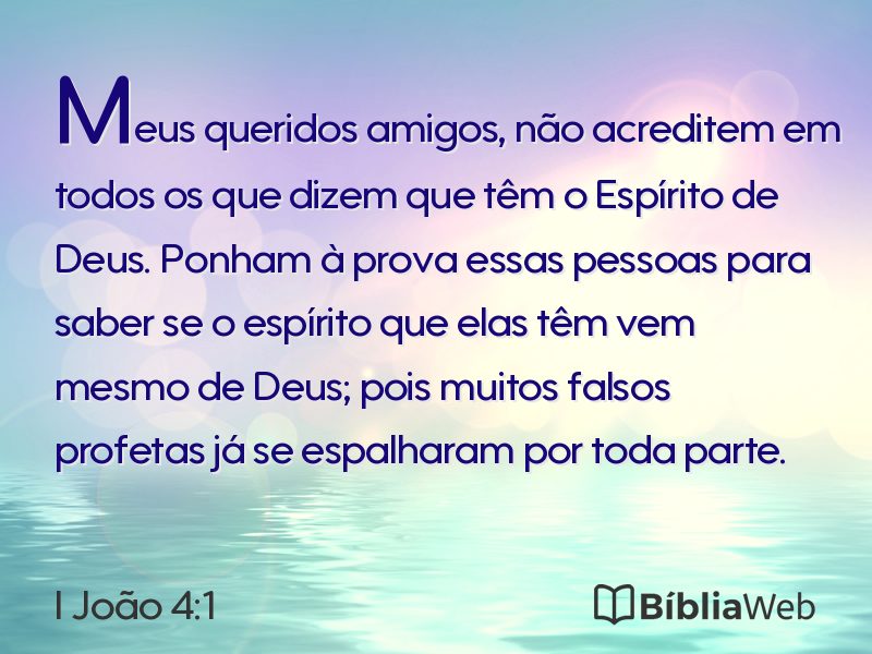 I João 4:1 em imagem para compartilhar