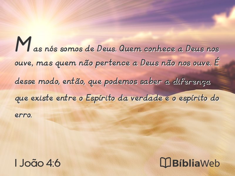 I João 4:6 em imagem para compartilhar