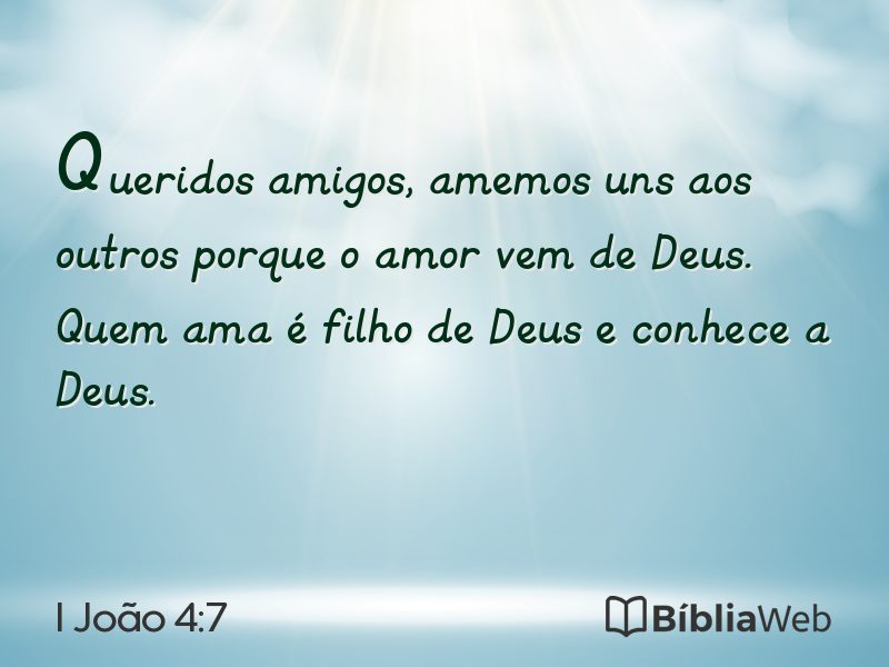 I João 4:7 em imagem para compartilhar