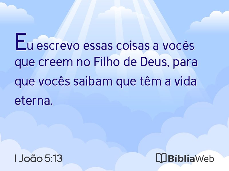 I João 5:13 em imagem para compartilhar