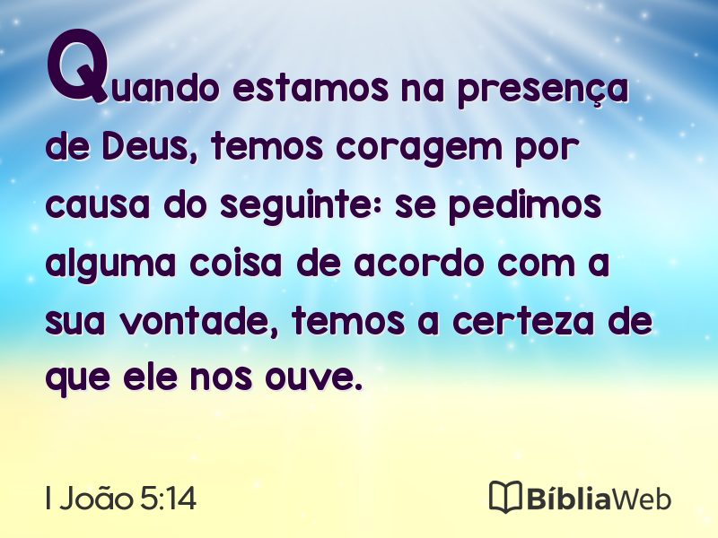 I João 5:14 em imagem para compartilhar