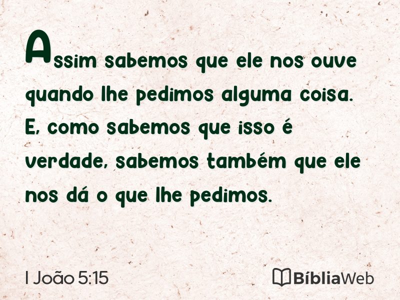 I João 5:15 em imagem para compartilhar