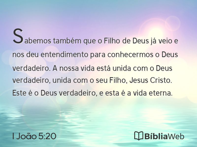 I João 5:20 em imagem para compartilhar
