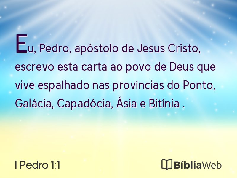 I Pedro 1:1 em imagem para compartilhar