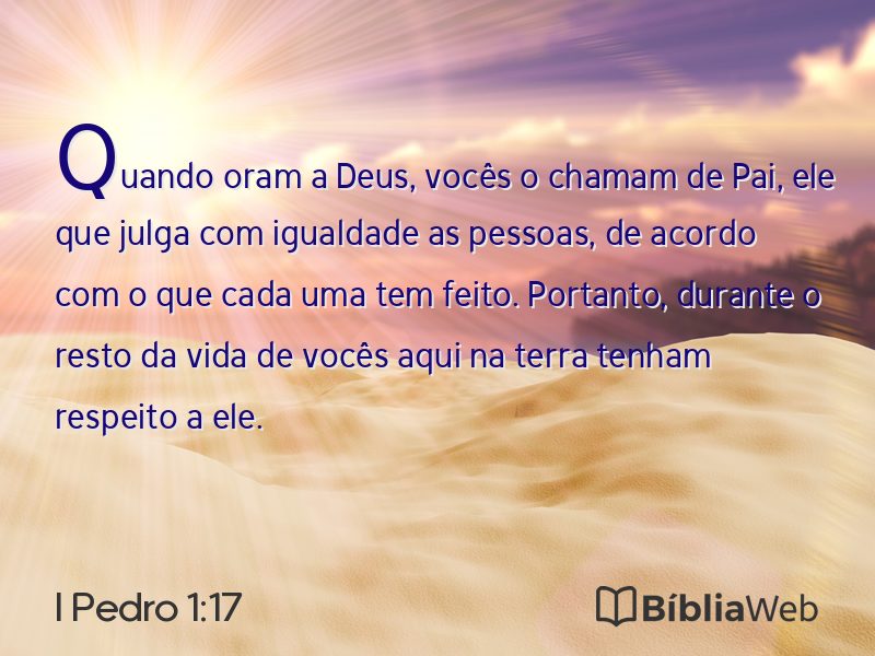 I Pedro 1:17 em imagem para compartilhar