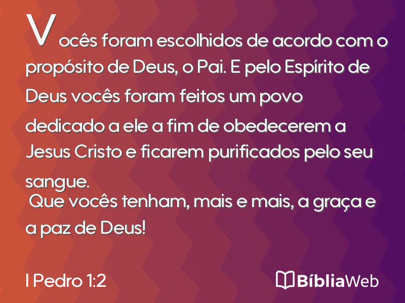 I Pedro 1:2 em imagem para compartilhar