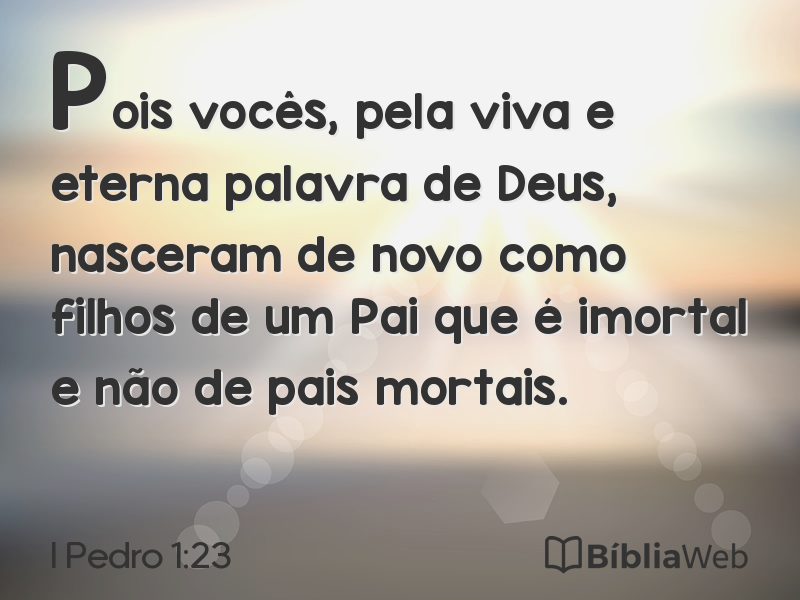 I Pedro 1:23 em imagem para compartilhar