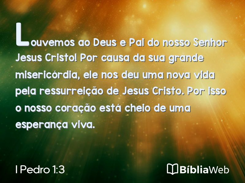 I Pedro 1:3 em imagem para compartilhar