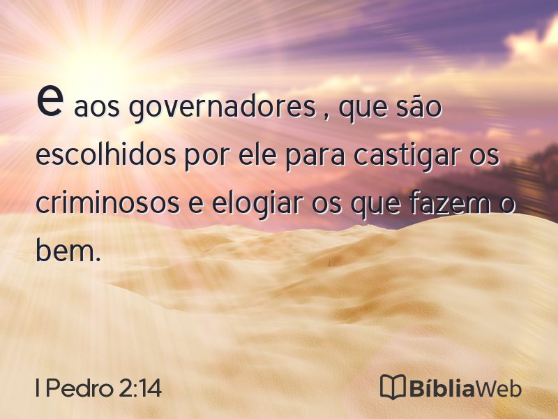 I Pedro 2:14 em imagem para compartilhar