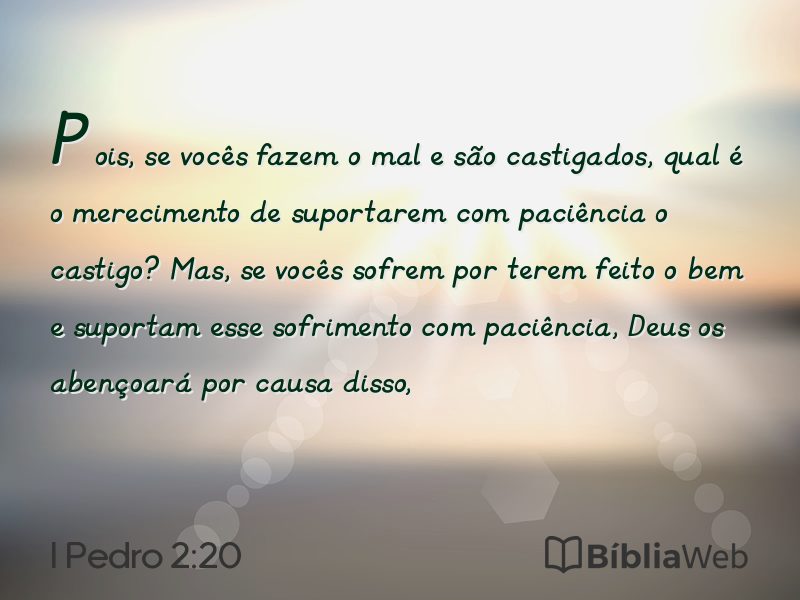 I Pedro 2:20 em imagem para compartilhar