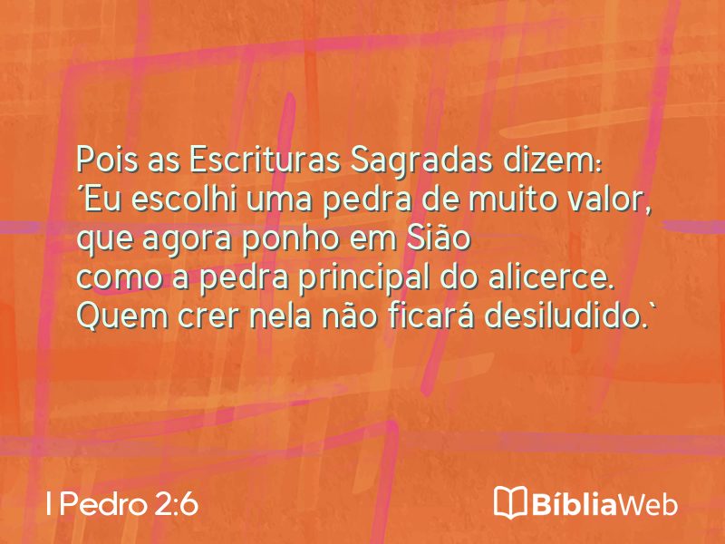 I Pedro 2:6 em imagem para compartilhar