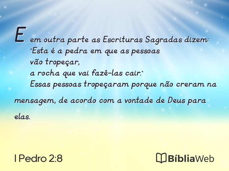 I Pedro 2:8 em imagem para compartilhar