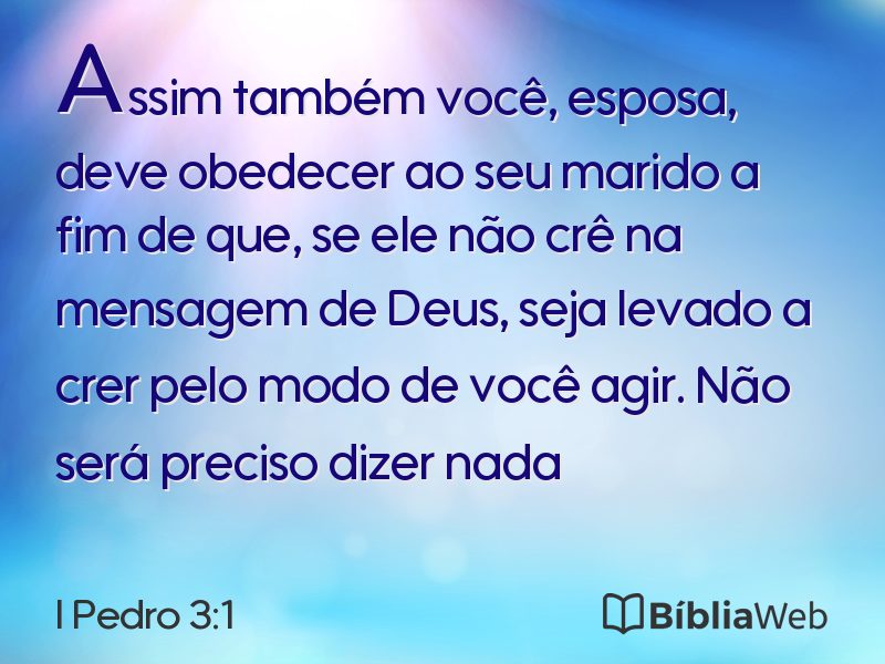 I Pedro 3:1 em imagem para compartilhar